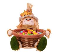 Générique Scarecrow en Peluche, Assis à Main d'épreacterie en Peluche de Panier de Bonbons | Décorations d'automne pour Maison, Figurine de récolte d'automne pour pièce maîtresse de ta