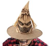 Générique Scarecrow Witch Hat, Festival Celebration Costume Hat, 15.35x15.35x1.97 Inches Lightweight Brown Cosplay Dress Up Accessory for Farm Themed Events, Rural Parties, Halloween