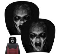 Générique Scary Headrest Covers for Cars Ghost Face Universal Stretchy Case | Breathable Car Headrest Cover for SUVs Trucks Halloween Trip Travel Daily Pranks Commuting Racing Driving