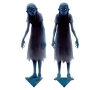 Générique Scary Twin - 2-Pieces Halloween Ghost Stake, 2X Metal Halloween Haunted Twin Ground Stakes, Spooky Lawn Garden Sign, Ground Insertion Haunted House Prop for Patio, Porch, Lawn, Grassland