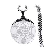 Générique Sceau d’ange Archange Archange Metatron Cube Pendentif collier pour femmes Hommes Fleur de Vie Bijoux flor de la vida