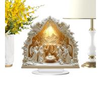 Générique Scène De La Nativité | Panneau Jésus en Acrylique 2D,Figurines De Noël Décor De Bureau Nativité | pour Les Fêtes Chrétiennes en Extérieur Bureau Table Étagère Cheminée Chambre