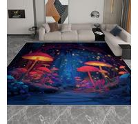 Générique Scène Étrange De Forêt Tapis Imprimé Bleu Marine, Lavable en Machine Tapis Dessous antidérapant Doux à Poils Courts Luxe Élégant Moquette pour Salle à Manger Cuisine, 60 x 90 cm