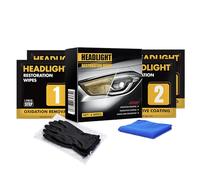 Générique Scheinwerfer Reinigungstücher - 2 Stufen Set | Chemische & Kristall Beschichtung, Oxidations Entfernung Für Autos Motorräder LKWs Wohnmobile UV Schutz Langanhaltende Klarheit Reparatur Set