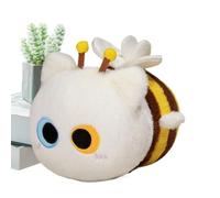 Générique Schwarze Katze Biene Plüschkissen 20CM Weiches Kawaii Kuscheltier für Kinder,Niedliches Katze Plüschtier,Perfektes Kuschelkissen und Geschenk