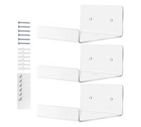 Générique Schwebendes Acryl Wandregal - 3-teiliges Set | Unsichtbarer Bilderrahmen Organizer & Bücherregal Ohne Bohren, Wandmontiertes Miniregal Für Bad Küche Und Büro, INKL. Schrauben & Klebeband