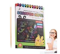 Générique Scratch Paper Art Kit, Colorful Art Paper For Kids, Fun Painting Crafts Supplies, Ideal For Birthday, Christmas, New Year Present, Creative Artwork Set For Children