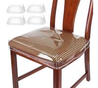 Générique Scratch Resistant Clear Dining Chair Covers - Slipcovers Chair Protector Waterproof PVC Material, Scratch ResistantCovers 4X, PVC Clear Waterproof Covers for Dining Room Chairs