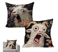 Générique Screaming Goat Soft Pillow Cover,Funny Short Plush Goat Pillow Covers,Novelty Animal Couch Throw Pillowcase for Home Living Room Decor