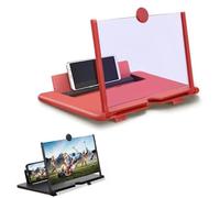 Générique Screen Magnifier 2024, 3D HD Mobile Phone Screen Amplifier, Compatible with All Smartphones (Rouge, 10in)
