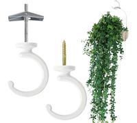 Générique Screw Hooks- 2pcs Rust Proof Heavy Duty Ceiling Plant Hangers, Large Swag Hooks For Flower Pots Chandeliers Wind Chimes | Indoor Outdoor For Balcony Patio Porch Kitchen Garage Fixtures
