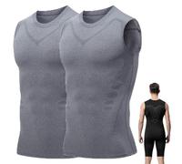 Générique Sculptix Ultimate Compression Tank, Sculptix Undershirt Tank Top Men Breathable, Build a Perfect Body (2-PCS Grey,TTG)