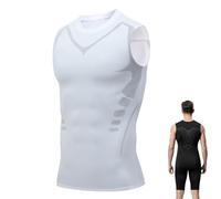 Générique Sculptix Ultimate Compression Tank, Sculptix Undershirt Tank Top Men Breathable, Build a Perfect Body (White,Grand)