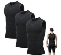 Générique Sculptix Ultimate Compression Tank, Sculptix Undershirt Tank Top Men Breathable, Build a Perfect Body (3-PCS Black,4TG)