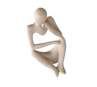 Générique Sculpture Abstraite Style Unique et Artistique Décorative en Résine de Grès Beige Statue Penseur Moderne pour Bureau et Salon