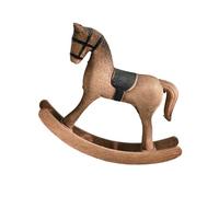 Générique Sculpture Cheval À Bascule Bois Vintage Nordique 13x10x3.5cm - Figurine Animal Sculptée Main Décor Équilibre Bureau, Cadeau Créatif Noël Anniversaire Enfant
