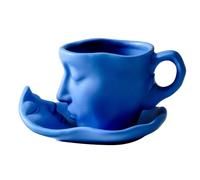 Générique Sculpture Coffee Mug - Couple Espresso Cups, Romantic Tea Mugs, Artistic Coffee Set, Face Sculpture Mug Kissings Art Cup | Handmade Abstract Couple Design Romantic Home Decor Gift Set