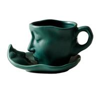 Générique Sculpture Coffee Mug - Couple Espresso Cups, Romantic Tea Mugs, Artistic Coffee Set, Face Sculpture Mug Kissings Art Cup | Handmade Abstract Couple Design Romantic Home Decor Gift Set