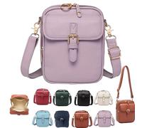 Générique Sculpture Crossbody Bag, Crossbody Leather Bag，Anti-Theft Retro Design, Large Capacity (purple)