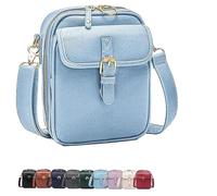 Générique Sculpture Crossbody Leather Bag, Crossbody Leather Bag, Women's Vintage Faux Leather Built-in Wallet Anti-Theft Ba-g (lake blue)