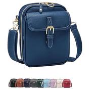 Générique Sculpture Crossbody Leather Bag, Crossbody Leather Bag, Women's Vintage Faux Leather Built-in Wallet Anti-Theft Ba-g (dark blue)