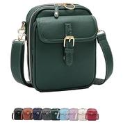 Générique Sculpture Crossbody Leather Bag, Crossbody Leather Bag, Women's Vintage Faux Leather Built-in Wallet Anti-Theft Ba-g (dark green)