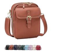 Générique Sculpture Crossbody Leather Bag, Crossbody Leather Bag, Women's Vintage Faux Leather Built-in Wallet Anti-Theft Ba-g (light brown)