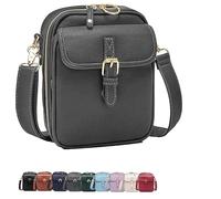 Générique Sculpture Crossbody Leather Bag, Crossbody Leather Bag, Women's Vintage Faux Leather Built-in Wallet Anti-Theft Ba-g (dark gray)