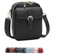 Générique Sculpture Crossbody Leather Bag, Crossbody Leather Bag, Women's Vintage Faux Leather Built-in Wallet Anti-Theft Ba-g (black)