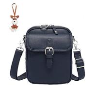 Générique Sculpture Crossbody Leather Bag, Waterproof Crossbody Bag, Theft Shoulder Bags Built in Wallet with 10 Card Slots (Blue)