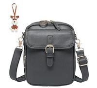 Générique Sculpture Crossbody Leather Bag, Waterproof Crossbody Bag, Theft Shoulder Bags Built in Wallet with 10 Card Slots (Gray)