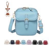 Générique Sculpture Crossbody Leather Bag, Waterproof Crossbody Bag, Theft Shoulder Bags Built in Wallet with 10 Card Slots (Blue*a)