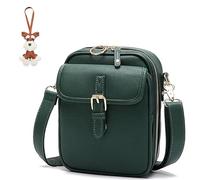 Générique Sculpture Crossbody Leather Bag, Waterproof Crossbody Bag, Theft Shoulder Bags Built in Wallet with 10 Card Slots (Green)