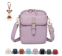 Générique Sculpture Crossbody Leather Bag, Waterproof Crossbody Bag, Theft Shoulder Bags Built in Wallet with 10 Card Slots (Purple)