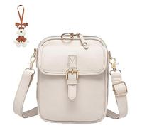 Générique Sculpture Crossbody Leather Bag, Waterproof Crossbody Bag, Theft Shoulder Bags Built in Wallet with 10 Card Slots (White)