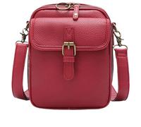 Générique Sculpture Crossbody Leather Bag, Waterproof Crossbody Bags, Built In Wallet with 10 Card Slots (Red,One Size)