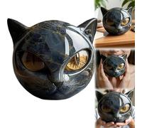 Générique Sculpture de Pierre de Chat Noire de Luxe, décoration de Maison élégante et œuvre d'art prêt pour Les Cadeaux, Cristaux sculptés à la Main et Pierres de guérison sculptées (1PC)