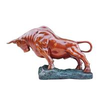 Générique Sculpture de Taureau en Bronze-Figurine et Statue de Taureau/Vache/bœuf en cuivre Pur, décoration Artistique à Collectionner, Figurine en Rage(L:16in Dark Red)
