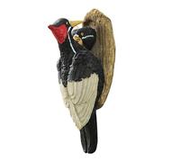 Générique Sculpture D'Oiseau sur Tronc pour Jardin - Sculpture De Pic Vert sur Tronc d'arbre,Figurine en Résine Animaux en Position De Nourrissage pour Jardin Entrée Pelouse Allée