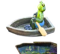 Générique Sculpture Flottante pour Étang - Résine De Haute Qualité 11,7 Cm | Décoration De Bassin Extérieur | Statuette en Forme De Grenouille Ou Tortue pour Aquarium, Jardin Et Balcon