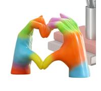 Générique Sculpture Mains en Cœur - Sculpture Moderne Cœur Main Colorée Décor Contemporain | Figurine Collection en Résine Décoration Maison pour Bureau Table Salon Chambre - Cadeau Anniversaire Noël