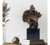 Générique Sculpture tête de Cheval en Bronze avec Base en marbre - Statue de Buste équestre Faite à la Main(8.3 in Bronze)