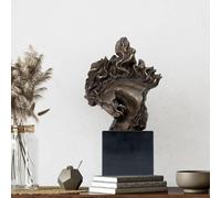 Générique Sculpture tête de Cheval en Bronze avec Base en marbre - Statue de Buste équestre Faite à la Main(10.8 in Bronze)