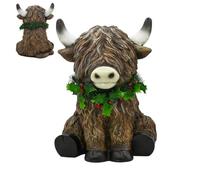 Générique Sculpture Vache Figurine Déco en Résine Animal de Ferme Noël | Sculpture Bovine Fêtes Pour Maison Appartement Bureau Cheminée Entrée Étagère Rebord Fenêtre Salon Chambre Intérieur