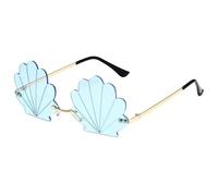 Générique Seashell Sunglasses for Women, Funny Unique Rimless Shell Eyeglasses, Fashionable Irregular Design Photographic Eyewear
