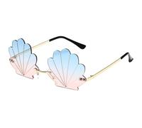 Générique Seashell Sunglasses for Women, Funny Unique Rimless Shell Eyeglasses, Fashionable Irregular Design Photographic Eyewear