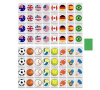 Générique Seaside-Escape Game Blocks Mahjong Sets - Ensemble De Jeu Drapeau Et Emoj | Mahjong Blocs 65 Tuiles Bord De Mer-Évasion Jeux De Société Drapeau National Design