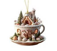 Générique Seasonal Ornaments - Easter Tree Decorations for Home | Egg Bunny House and Coffee Cup Charms with Hangable Design for Doors Backpacks Holiday Parties and Spring Displays