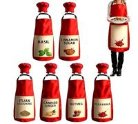 Générique Seasoning Aprons Halloween - 6 Set Lightweight Adjustable Fancy Dress, Chef Hats And Aprons, For Parties Events Role Playing Family Food Pizza Women Team