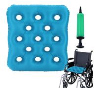 Générique Seat Cushion, Blow Up Waffle Pad, 16.93x16.93 inches, Pressure Support, Air Pump Included, Comfort Seating for Car, Home, Wheelchair, Camping, Stadium, Hiking, Blue
